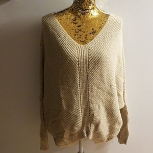 High-low knit sweater